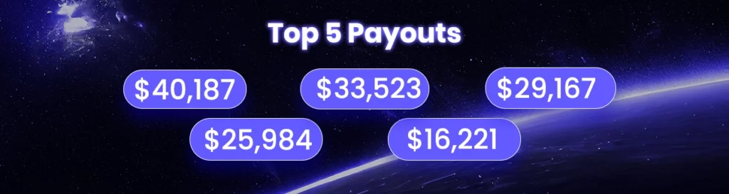 top five payouts of july 29 - august 4