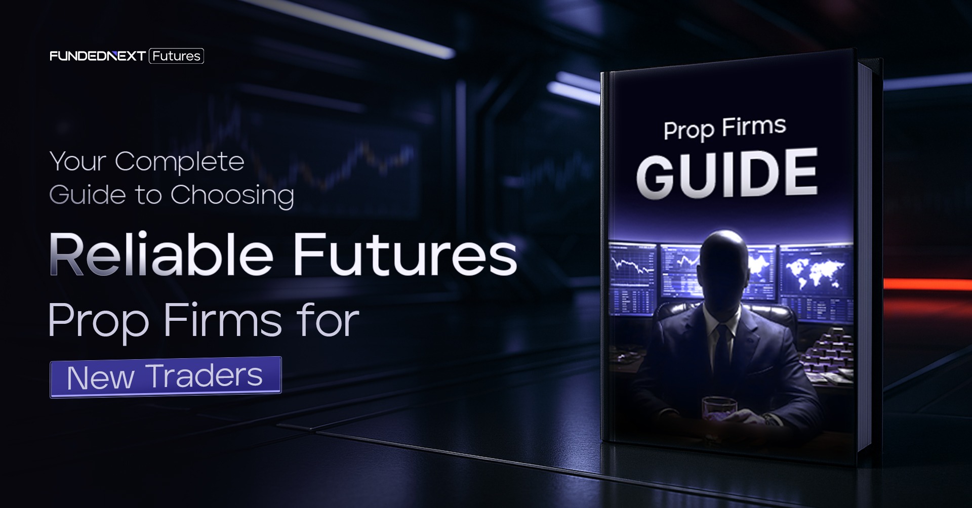 Comprehensive guide cover featuring "Reliable Futures Prop Firms" for traders seeking a trustworthy trading firm.