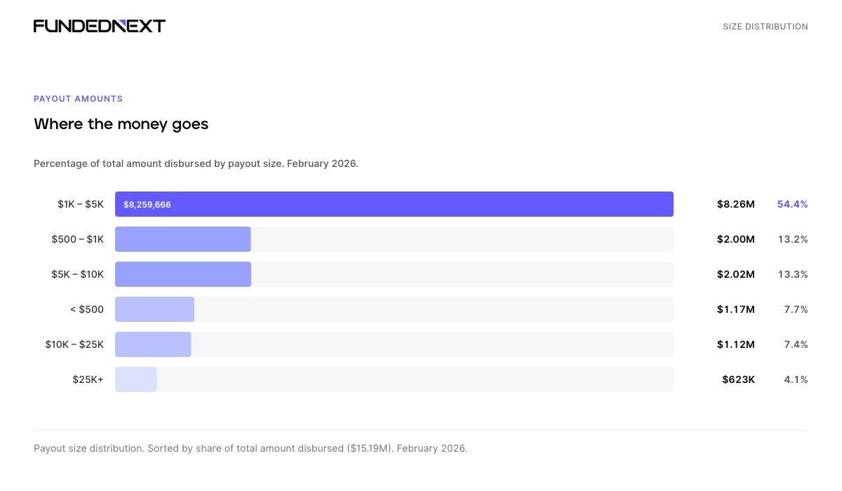 Payout Size Distribution of February